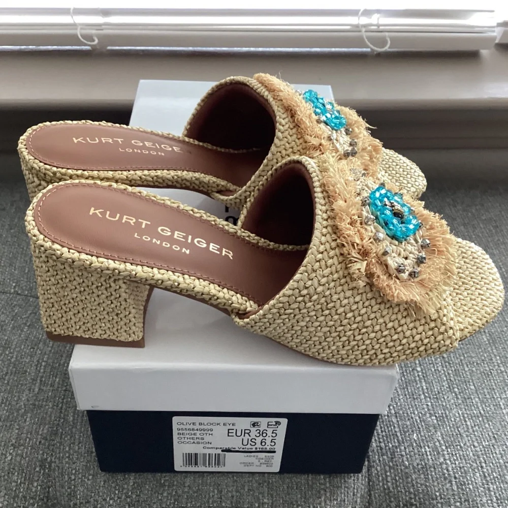 Kurt Geiger London Olive Block Heel Slide Sandal (Women), size 6.5US / 36.5EU - Picture 5 of 12